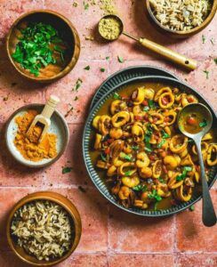 Curry de calamares con leche de coco